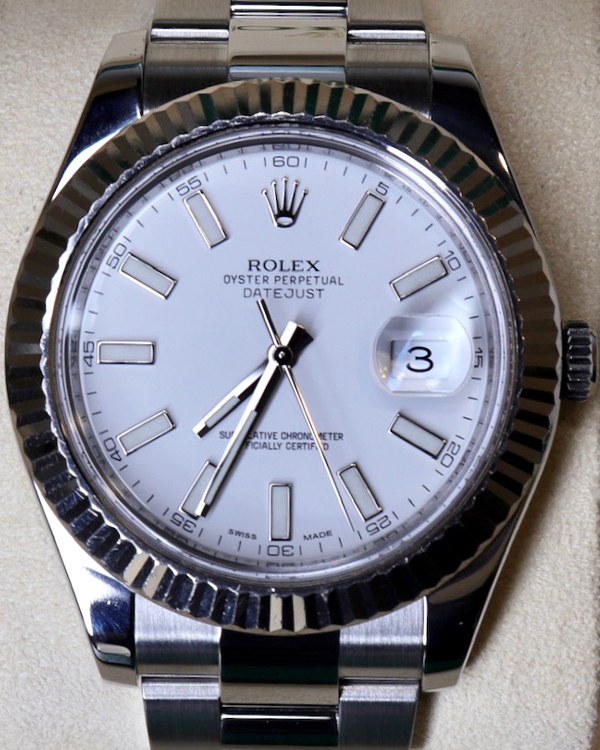 Rolex Datejust II 41MM White Dial Steel Bracelet (116334)