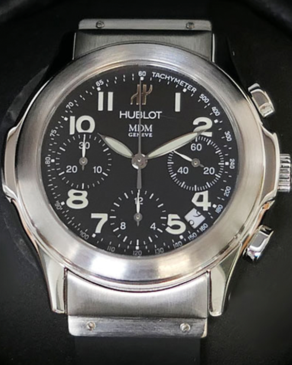 Hublot Elegant MDM Chronograph 40MM Black Dial Rubber Strap (1810.1)