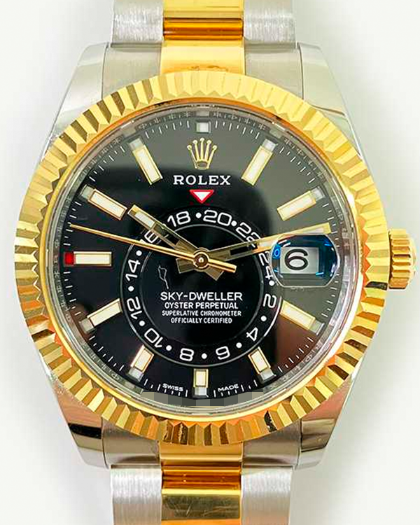 2022 Rolex Sky-Dweller 42MM Two-Tone Black Dial (326933)