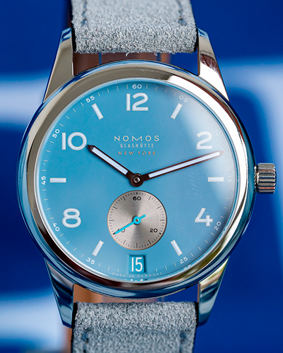 2022 Nomos Glashütte Club Date Pacific Hodinkee Limited Edition Steel Blue Dial (733.S5)