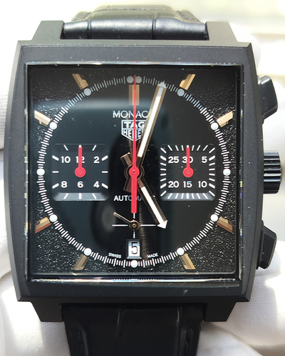 2022 TAG Heuer Monaco "Dark Lord" S.E. 39MM Black Dial Leather Strap (CBL2180.FC6497)