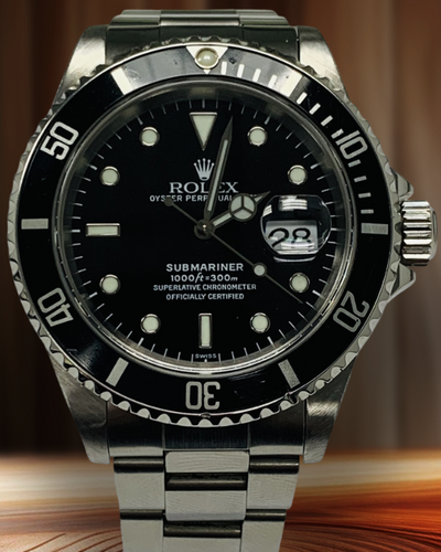 Rolex Submariner Date 40MM Black Dial Oyster Bracelet (16610)