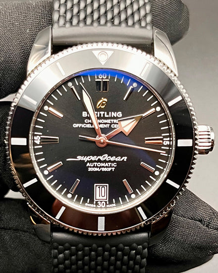 Breitling Superocean Heritage II 42MM Black Dial Rubber Strap (AB2010121B1S1)