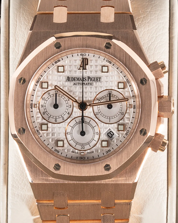 2008 Audemars Piguet Royal Oak Offshore Chronograph 39MM White Dial Rose Gold Bracelet (26022OR.OOD088CR.01)