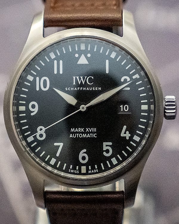 2021 IWC Schaffhausen Pilot Mark XVIII 40MM Black Dial Leather Strap (IW327011)