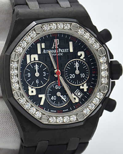 2011 Audemars Piguet Royal Oak Offshore Chronograph 37MM Carbon Black Dial Rubber Strap (26267FS)