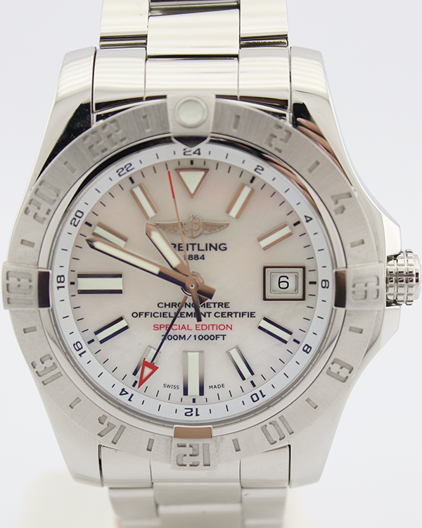 Breitling Avenger II GMT Special Edition 43MM Mother of Pearl Dial Steel Bracelet (A32390)