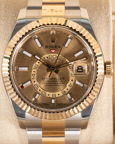 2020 Rolex Sky-Dweller 42MM Champagne Dial Two-Tone Oyster Bracelet (326933)