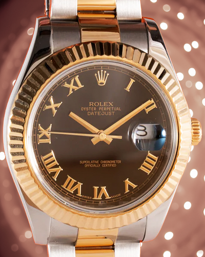 2012 Rolex Datejust II 41MM Black Dial Two-Tone Steel/Yellow Gold Bracelet  (116333)