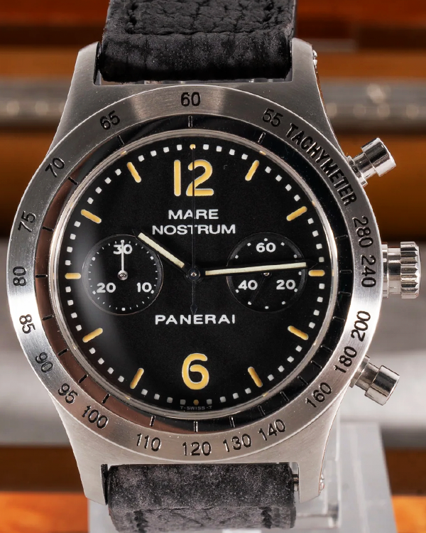 1999 Panerai Mare Nostrum 42MM Black Dial Leather Strap (PAM00008)