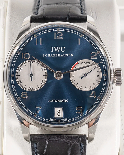 2011 IWC Schaffhausen Portugieser Chronograph "Laureus" L.E. 42.3MM Blue Dial Leather Strap (IW500112)