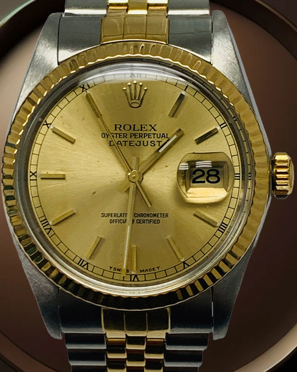 Rolex Datejust 36MM Champagne Dial Two-Tone Jubilee Bracelet (16013)