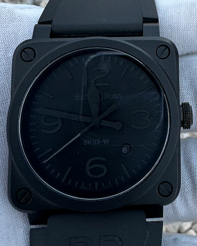 Bell & Ross BR 03-92 "Phantom" 41MM Black Dial Rubber Strap (BR03-92)