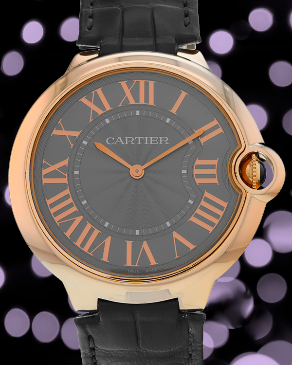 Cartier Ballon Bleu 40MM Grey Dial Leather Strap (W6920089)