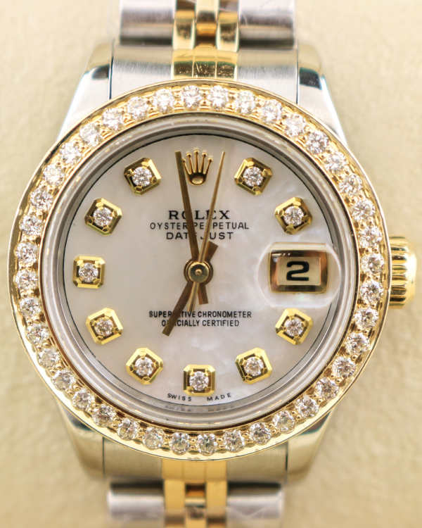 Rolex Lady-Datejust 26MM Aftermarket Mother-of-Pearl Dial Two-Tone Jubilee Bracelet (69173)