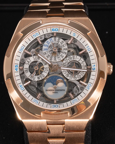 2023 Vacheron Constantin Overseas Perpetual Calendar 41.5MM Skeleton Dial Rose Gold Bracelet (4300V/120R-B547)