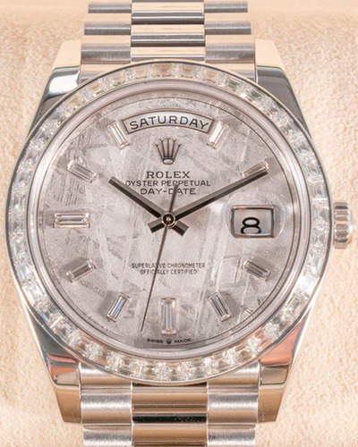 Rolex Day-Date 40MM Meteorite Dial Platinum President Bracelet (228396TBR)