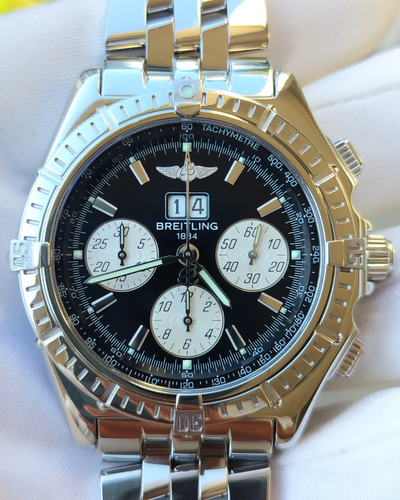 Breitling Crosswind Special 44MM Black Dial Steel Bracelet (A44355)