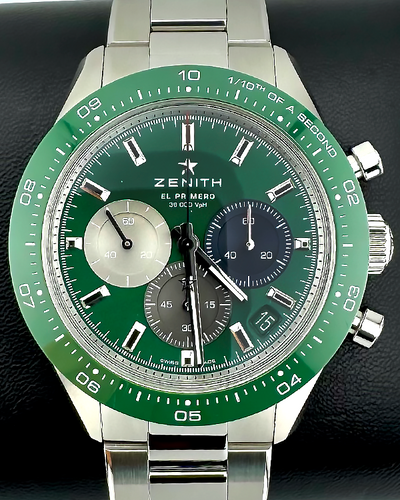 No Reserve - 2024 Zenith Chronomaster Sport 41MM Green Dial Steel Bracelet (03.3119.3600/56.M3100)