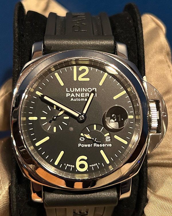 Panerai Luminor Power Reserve 44MM Black Dial Rubber Strap (PAM00090)