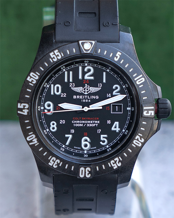 2019 Breitling Colt Skyracer 45MM Quartz Black Dial Rubber Strap (X74320E4/BF87)