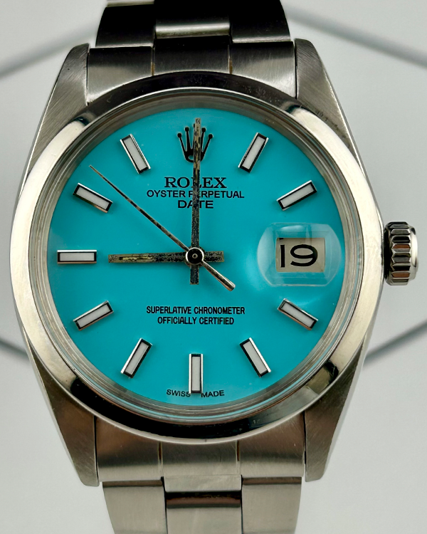 Rolex Oyster Perpetual Date 34MM Aftermarket Tiffany Blue Dial Oyster Bracelet (1500)