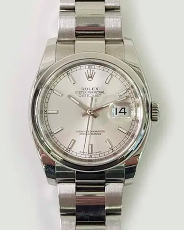 Rolex Datejust 36MM Silver Dial Steel Bracelet (116200)