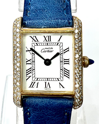 Cartier Must de Cartier Tank 21x28MM White Dial Leather Strap (2416)