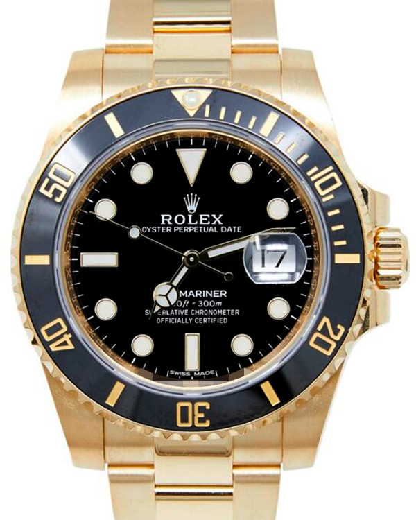 2020 Rolex Submariner Date 40MM Black Dial Yellow Gold Bracelet (116618LN)