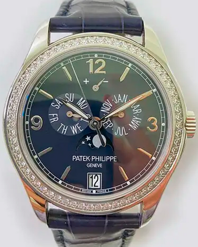 2022 Patek Philippe Complications Annual Calendar 39MM Blue Dial Leather Strap (5147G-001)