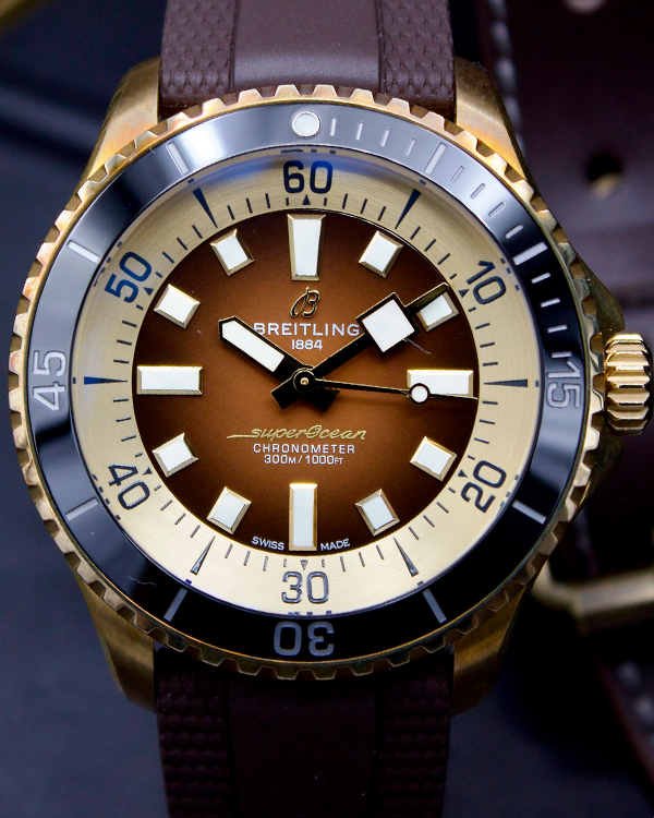 Breitling Superocean 44MM Brown Dial Rubber Strap (N17376)