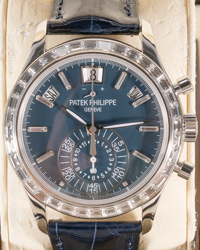 2013 Patek Philippe Annual Calendar Chronograph 40.5MM Blue Dial Leather Strap (5961P-001)