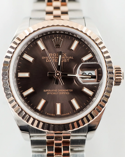 2020 Rolex Lady-Datejust 28MM Chocolate Dial Two-Tone Jubilee Steel/Rose Gold Bracelet (279171)