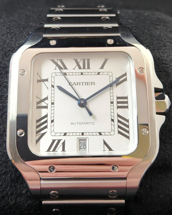 2023 Cartier Santos de Cartier 39.8MM Silver Dial Steel Bracelet (WSSA0018)
