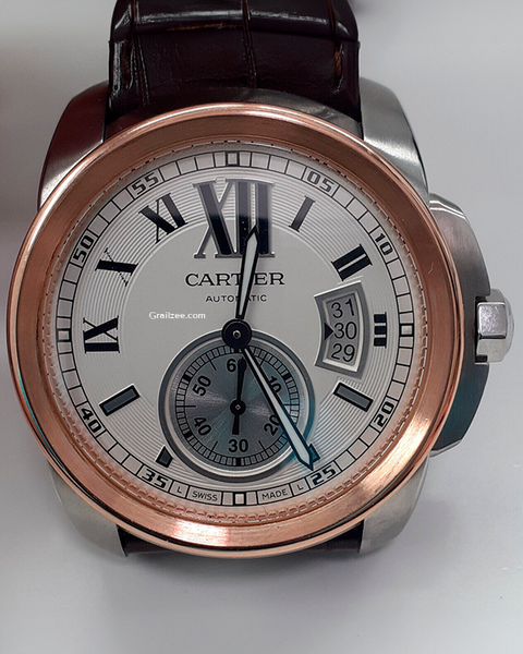 Cartier Calibre de Cartier 42MM Silver Dial Leather Strap (3299