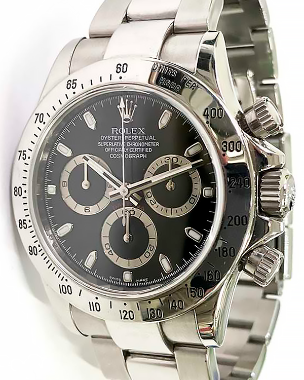 Rolex Cosmograph Daytona 40MM Black Dial Steel Bracelet (116520)