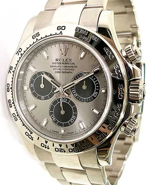 2016 Rolex Cosmograph Daytona 40MM Grey Dial White Gold Oyster Bracelet (116509)