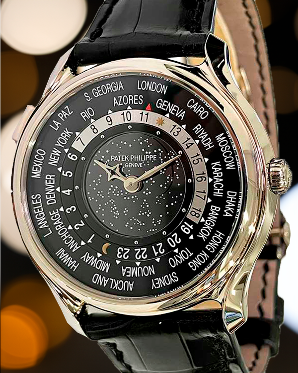 2015 Patek Philippe World Time L.E. 39MM Black Dial Leather Strap (5575G-001)