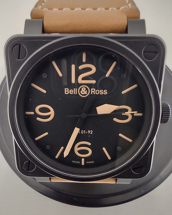 2011 Bell & Ross Heritage 46MM Black Dial Leather Strap (BR01-92-SH)