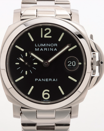 2001 Panerai Luminor Marina 40MM Black Dial Steel Bracelet (PAM00050)