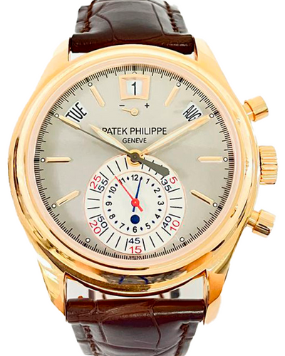 2010 Patek Philippe Annual Calendar Chronograph 40.5MM Grey Dial Leather Strap (5960R-001)