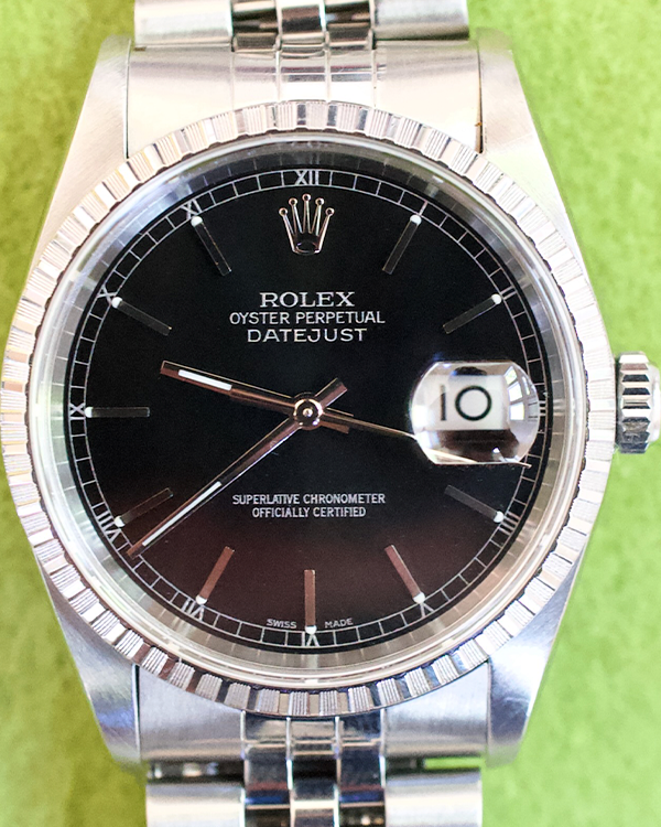 2000 Rolex Datejust 36MM Black Dial Jubilee Bracelet (16220)