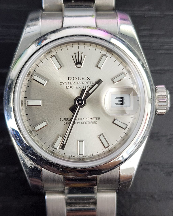 2007 Rolex Lady-Datejust 26MM Steel Silver Dial Oyster Bracelet (179160)