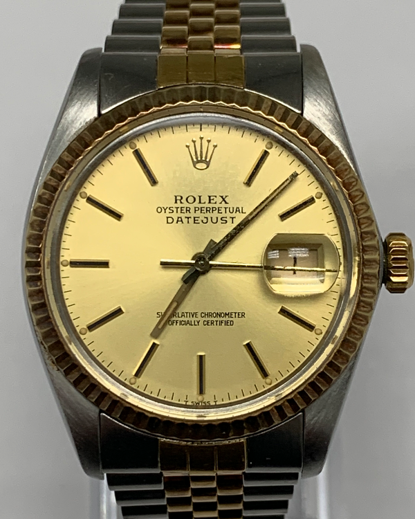 Rolex Datejust 36MM Champagne Dial Two-Tone Jubilee Bracelet (16013)