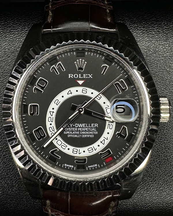 Rolex Sky-Dweller 42MM Black Dial Leather Strap (326139)