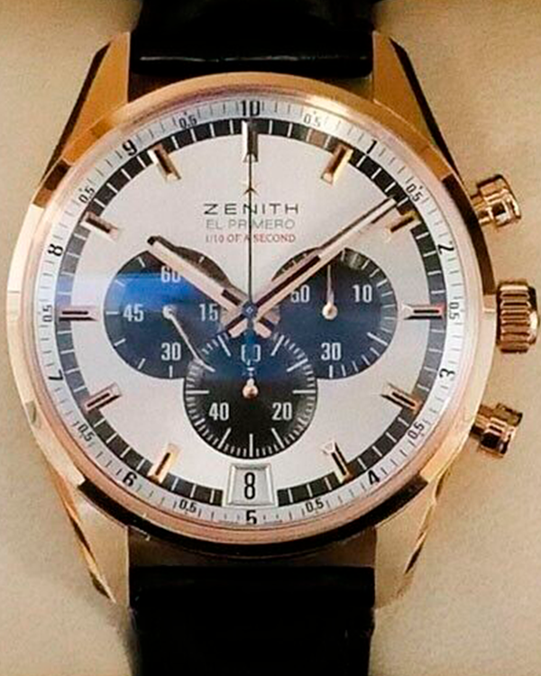 Zenith El Primero Striking 10th Chronograph 42MM Silver Dial Leather Strap (18.2040.4052/21.C496)