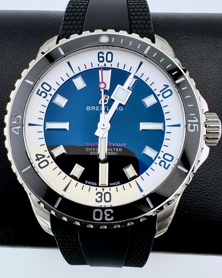 No Reserve - 2024 Breitling Superocean 42MM Black Dial Rubber Strap (A17375211B1S1)