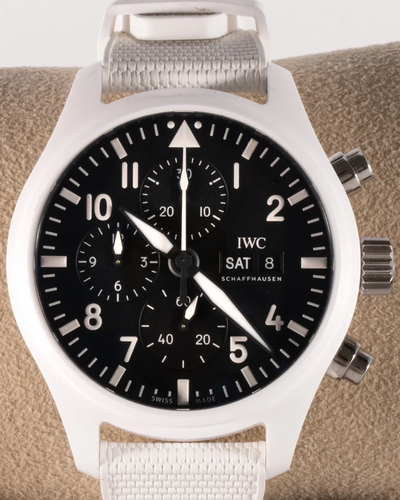 2023 IWC Schaffhausen Pilot Chronograph Top Gun “Lake Tahoe” 44.5MM Black Dial Rubber Strap (IW389105)