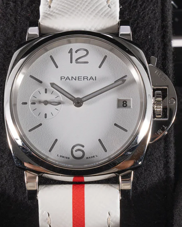 2022 Panerai Luminor Due Luna Rossa 38MM White Dial Leather Strap (PAM01306)