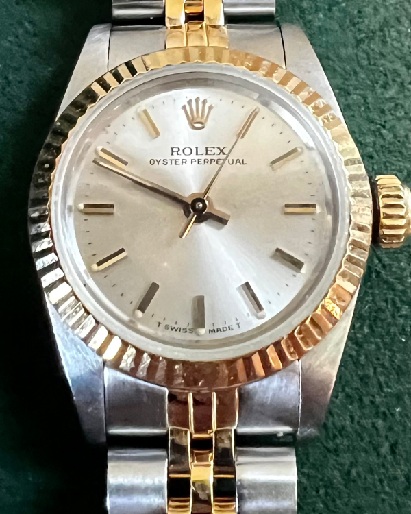 Rolex Oyster Perpetual 26MM Jubilee Bracelet Steel And Yellow Gold Silver Dial (67193)